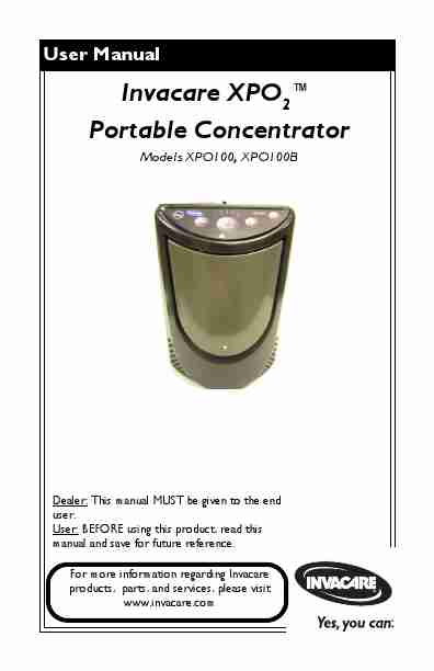 Invacare Oxygen Equipment XPO100-page_pdf